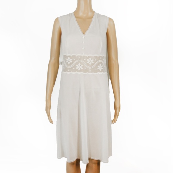 Vintage 60s 70s Retro White Lace Night Slip Dress w Matching Robe - Picture 4 of 5
